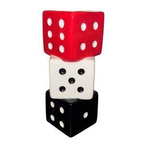 Stacking Dice Ceramic Vase | Red White Black | Desk Decor | Organizer
